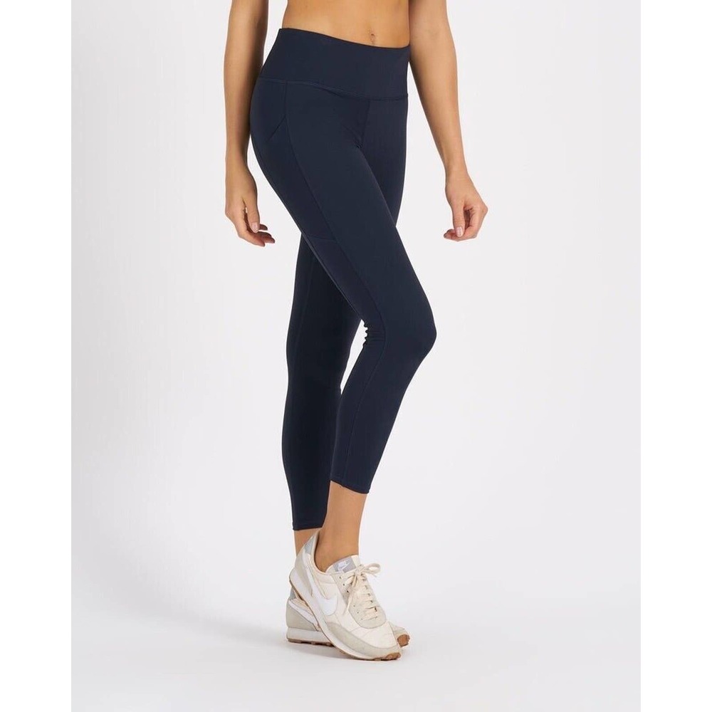 Vuori Women Ink Stride Performance Leggings 7/8 Length Stretch Side Pockets Sz S